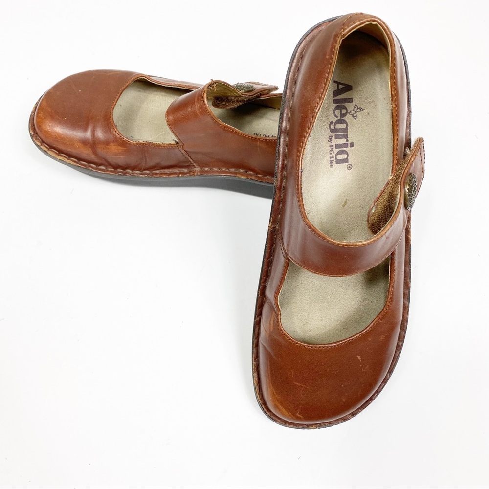Alegria Brown Mary Jane Platform Shoes